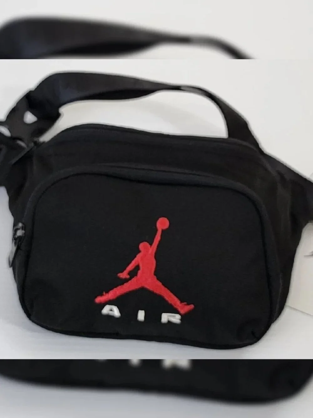 JUMPMAN JORDAN FANNY PACK MEN'S ADJUSTABLE STRAP PRINT EMBROIDERED LOGO BLACK